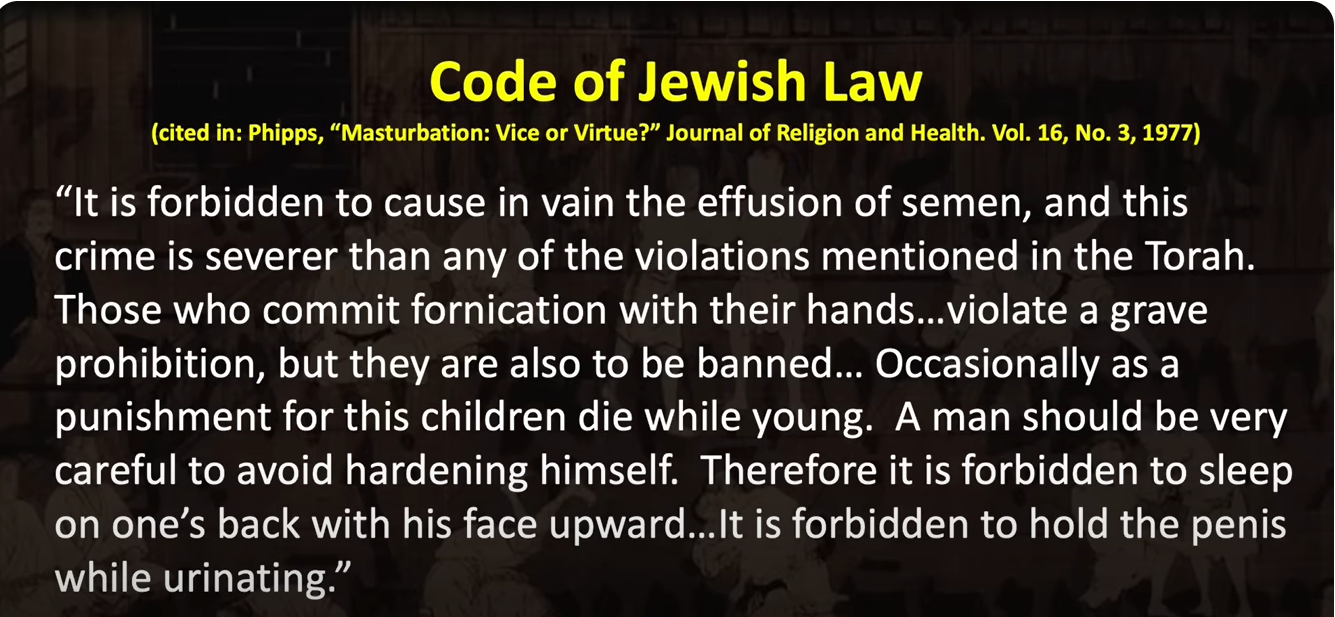 Is Masturbation a Sin? 2 The Code Jewish Law, concerning Masturbation